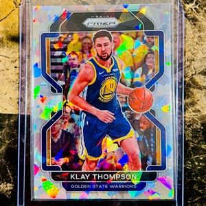 KLAY THOMPSON SILVER PRIZM CRACKED ICE WARRIORS NBA 2021-22 panini